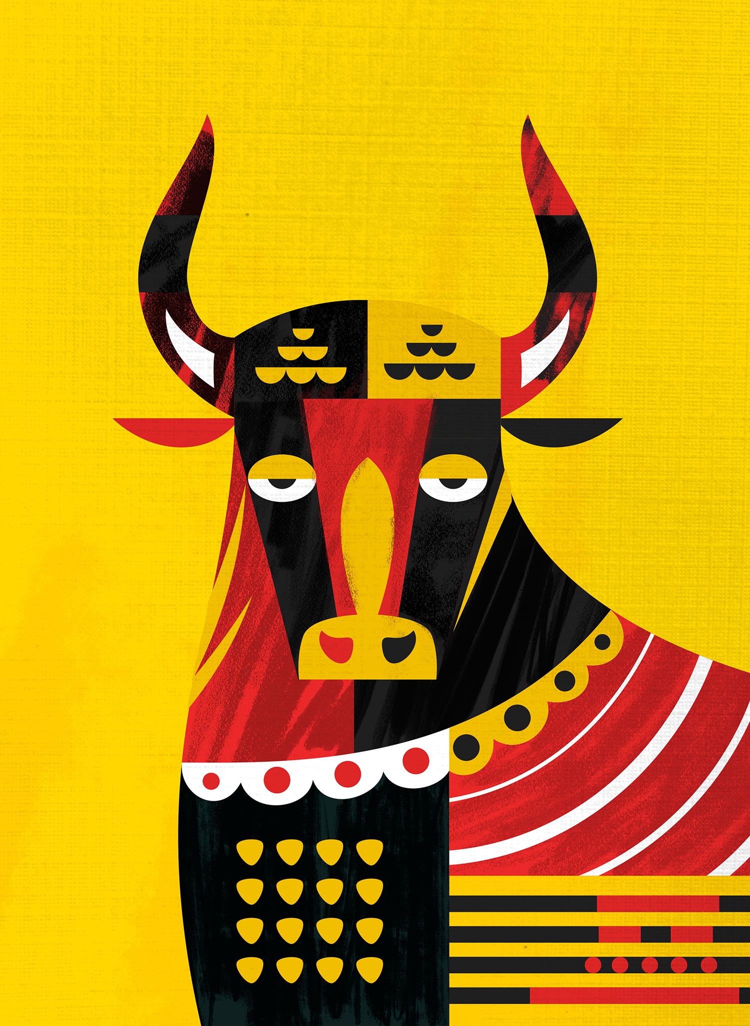 bull digital drawing