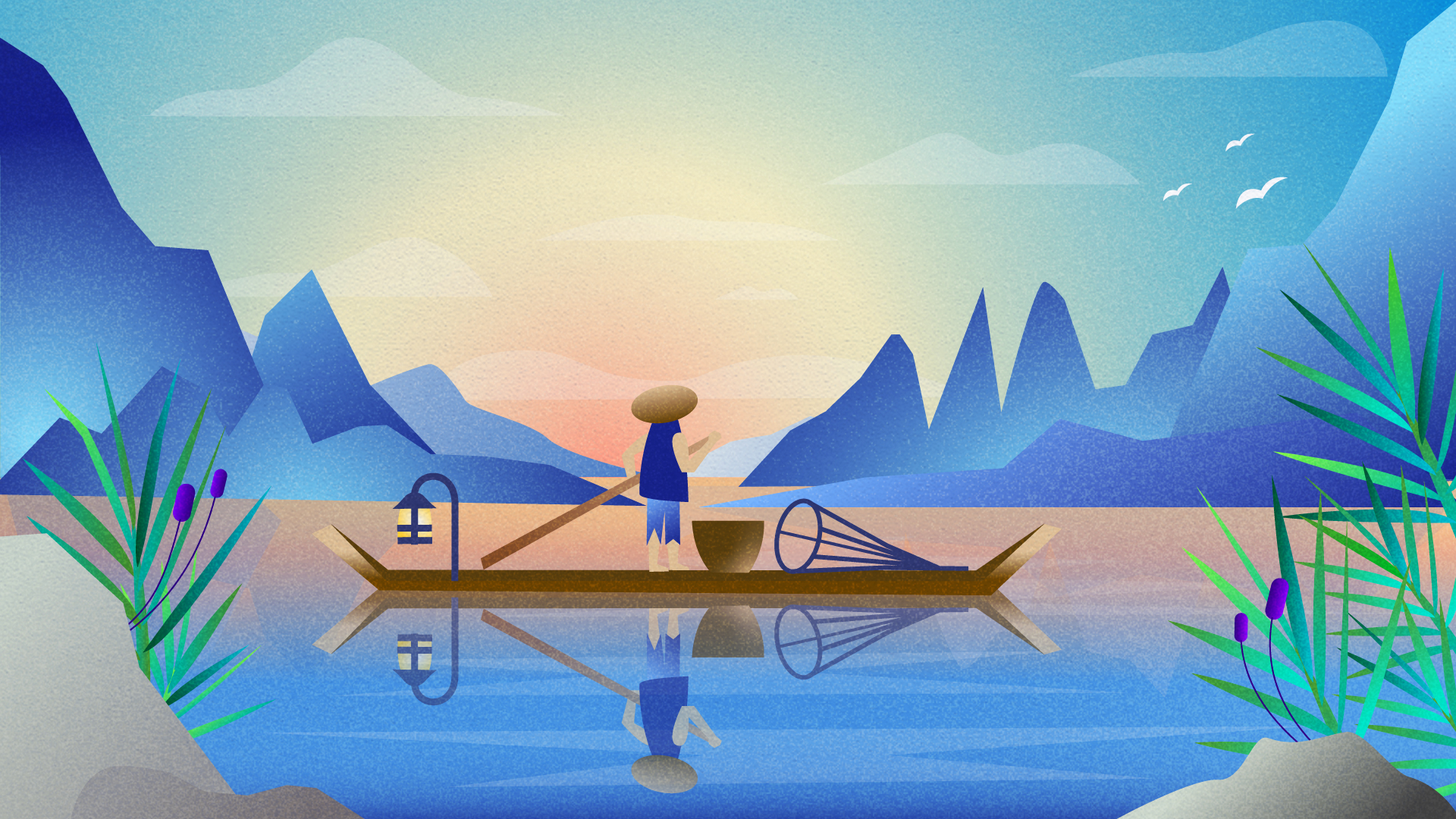 river digital drawing